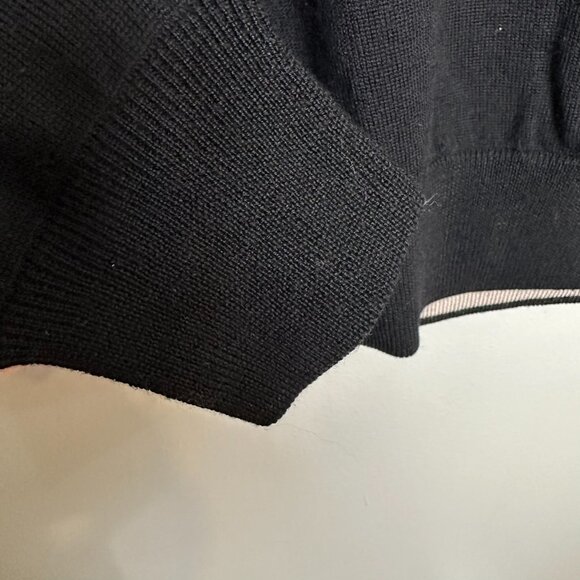 Peter Millar Merino Wool Sweater Large Black 1/4 Zip Long Sleeve Pullover Mens - Picture 4 of 9